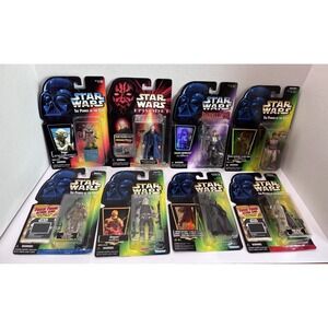 Vintage Star Wars Action Figures Lot of 8 Kenner 90s POTF Shadows Episode I